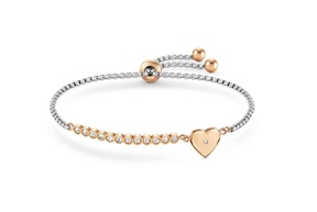 Bracciale Milleluci acciaio cuore con zirconi