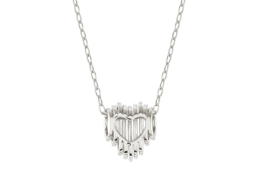 Collana Lovelight argento con pendente cuore e cubic zirconia bianchi Nomination