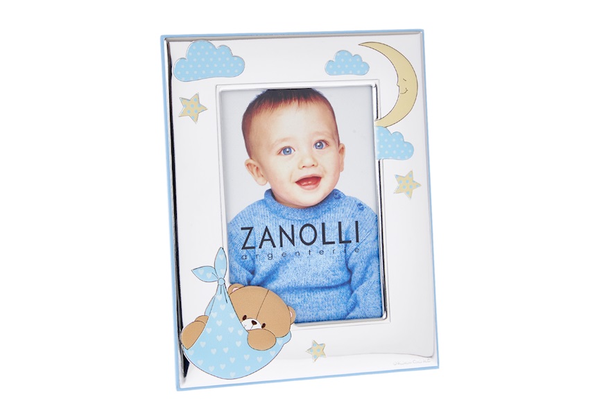 Picture frame Forever Friends pvd Silver teddy bear blue Selezione Zanolli