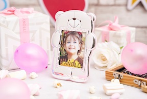 Picture frame Forever Friends pvd Silver teddy bear pink Selezione Zanolli