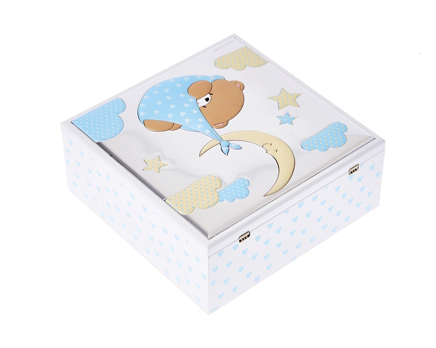 Scatola orsetto Forever Friends argento pvd celeste Selezione Zanolli