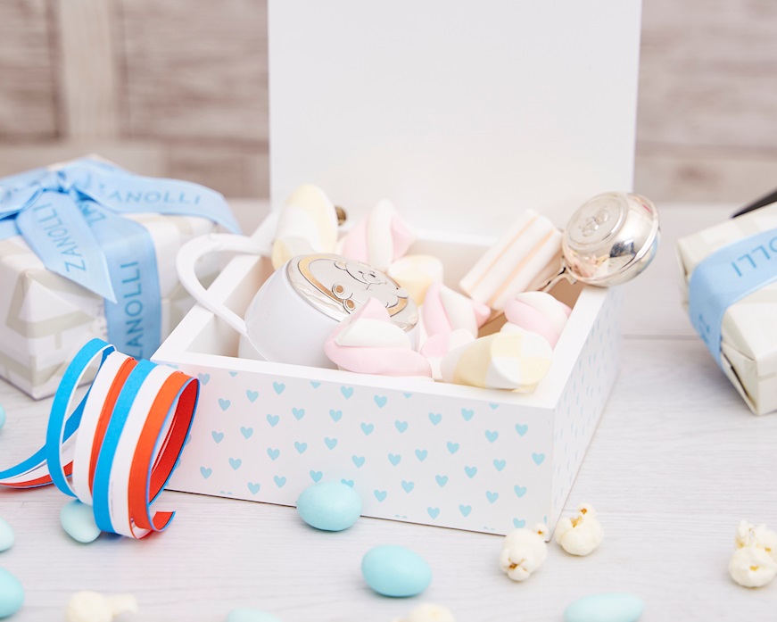 Scatola orsetto Forever Friends argento pvd celeste Selezione Zanolli