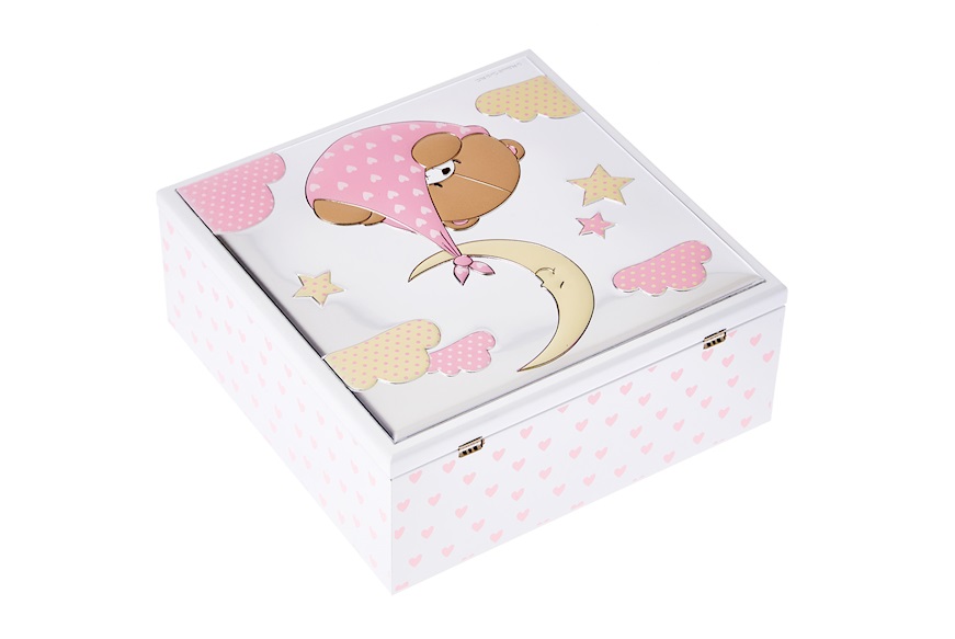 Teddy Bear Box Forever Friends pvd Silver pink Selezione Zanolli