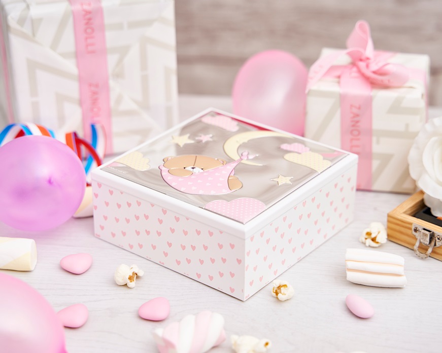 Scatola orsetto Forever Friends argento pvd rosa Selezione Zanolli
