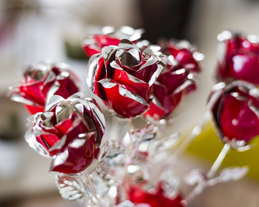 Bomboniera Rosa rossa silver plated con confezione regalo Selezione Zanolli