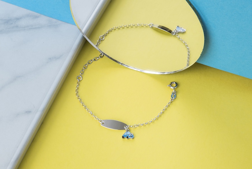 Boy bracelet Car silver with plaque Selezione Zanolli