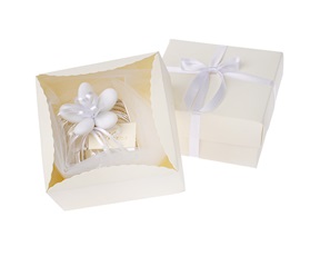 Ciotolina quadra silver plated con ciuffo portaconfetti Selezione Zanolli