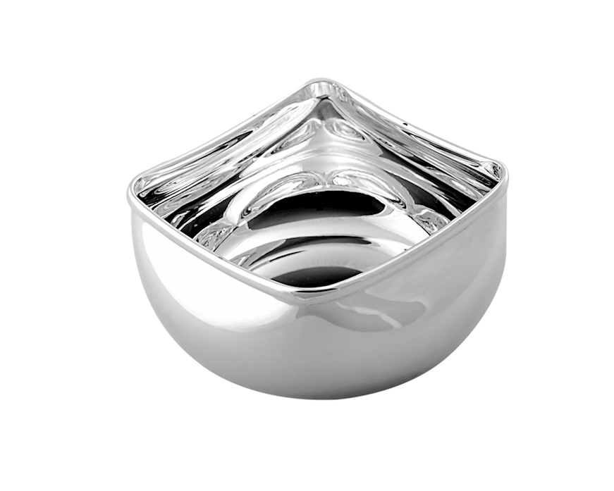 Ciotolina quadra silver plated con ciuffo portaconfetti Selezione Zanolli