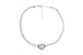 Collana Riviera argento con madreperla azzurra Selezione Zanolli