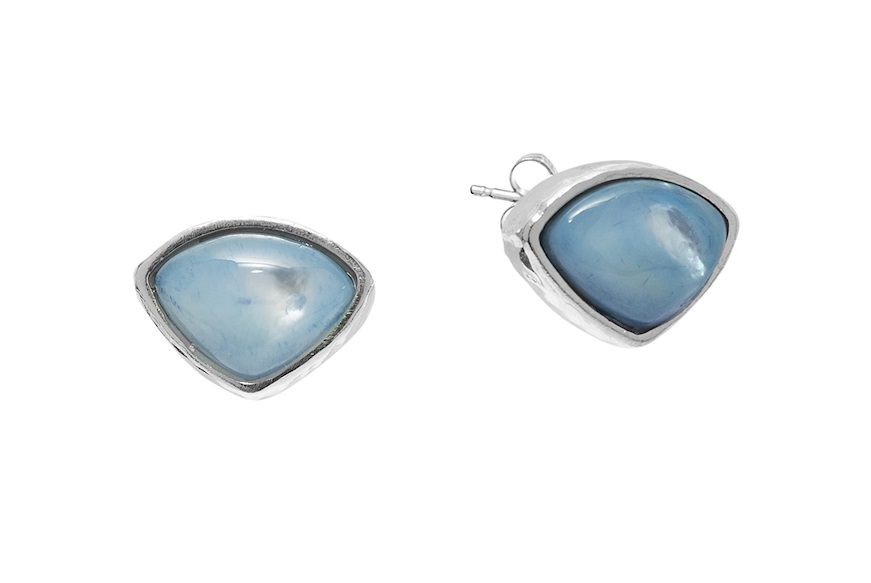 Earrings Riviera silver with blue mother of pearl Selezione Zanolli