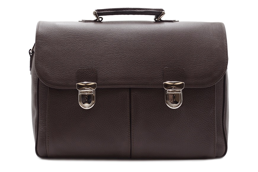 Briefcase Job leather brown with two pockets Selezione Zanolli