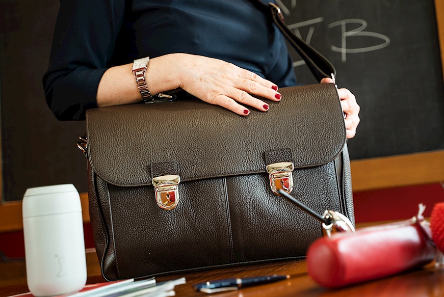 Briefcase Job leather brown with two pockets Selezione Zanolli