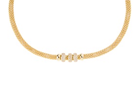 Necklace Strong in bronze with gold and zircon finish Sovrani
