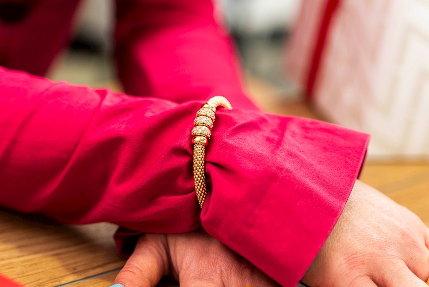 Bracelet Strong in bronze with gold and zircon finish Sovrani