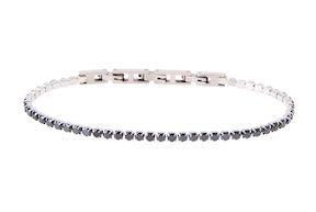 Bracciale tennis uomo acciaio e zirconi neri Sovrani