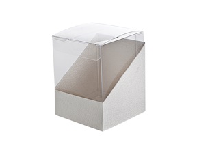 Scatola per bomboniera Duo Pelle bianco 8 x 8 x h9 Selezione Zanolli