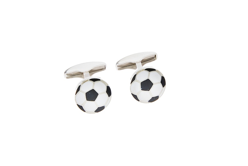 Cufflinks Football silver and enamel Selezione Zanolli