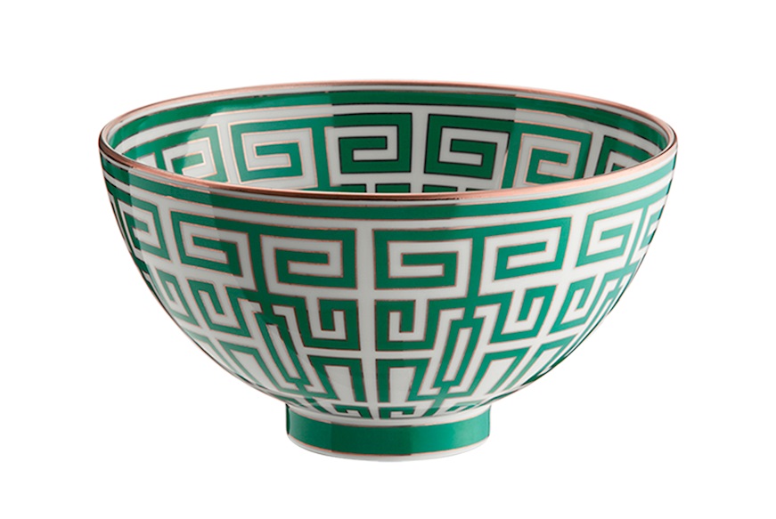 Round bowl Labirinto Smeraldo porcelain Richard Ginori