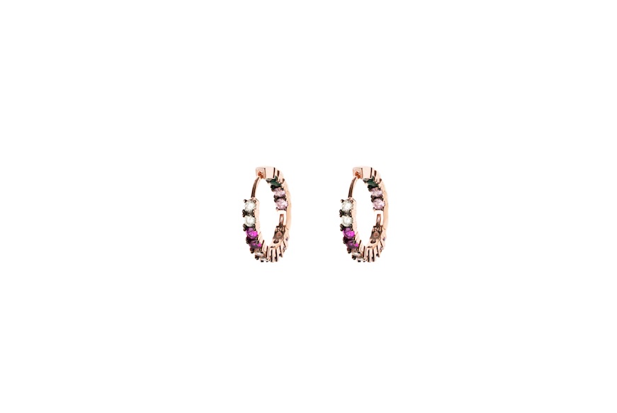 Hoop earrings silver with multicolored zircons Selezione Zanolli