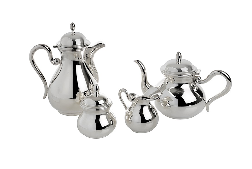 Servizio da tè e caffè argento 4 pezzi Selezione Zanolli