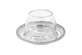 Portastecchi argento in stile Impero con piattino Selezione Zanolli