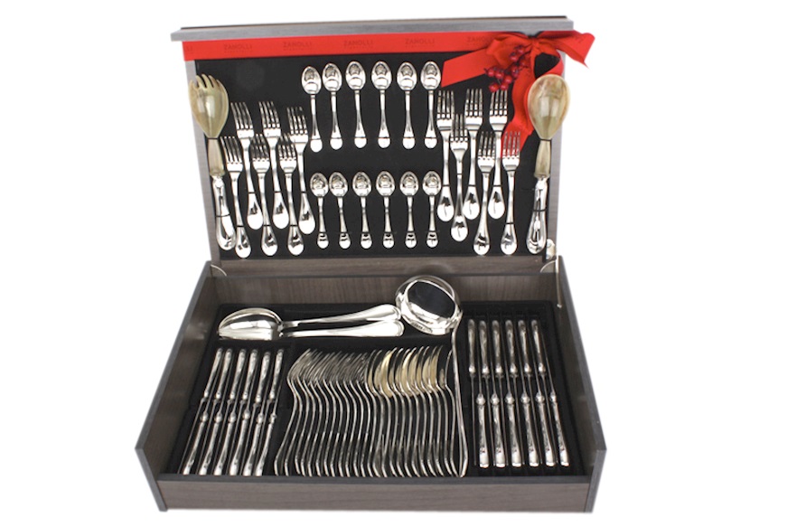 Cutlery set nickel silver 77 pieces in English style Selezione Zanolli