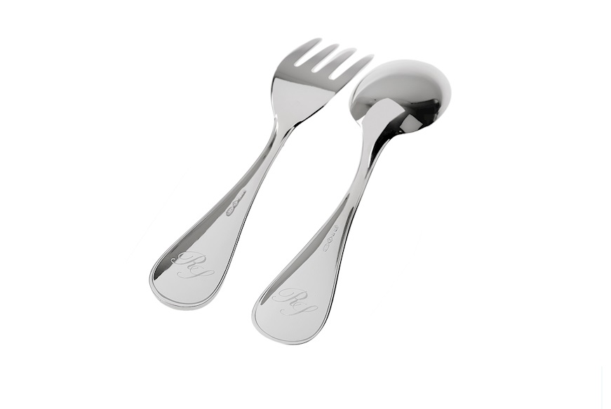 Set forchetta e cucchiaio bimbo Kikko argento orsetto Selezione Zanolli