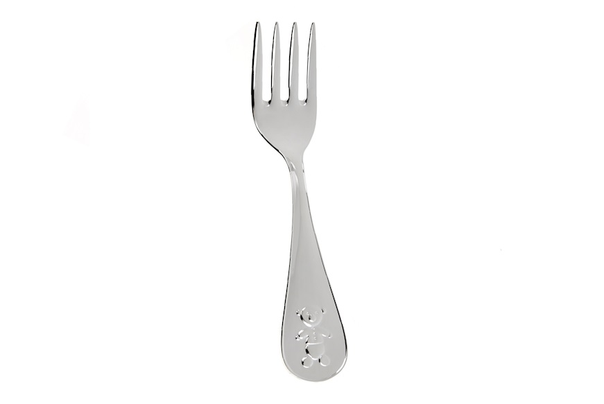 Baby fork Kikko silver teddy bear Selezione Zanolli