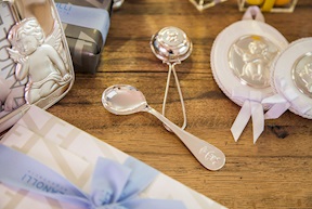 Baby bent spoon Kikko silver teddy bear Selezione Zanolli