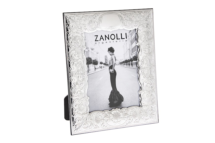 Picture frame bilaminated Silver with flower decoration Selezione Zanolli