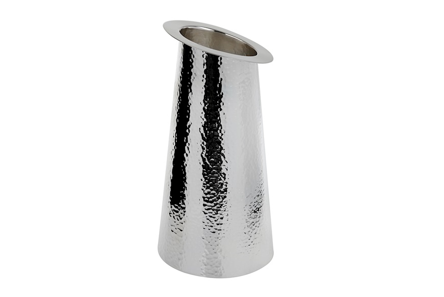 Vaso Conico martellato silver plated obliquo Selezione Zanolli