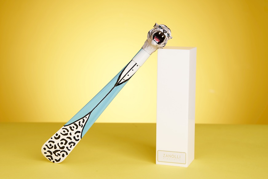Shoehorn White Tiger hand-painted Selezione Zanolli