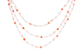 Necklace silver with pearls and orange crystals Selezione Zanolli