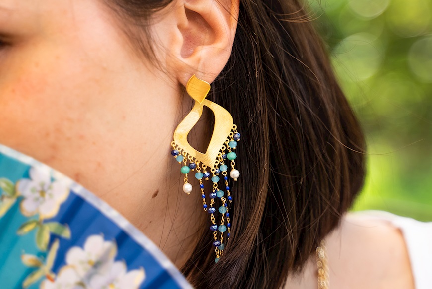 Earrings silver with blue crystals Selezione Zanolli