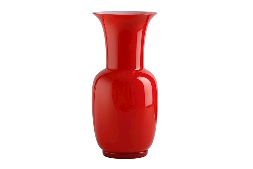 Vaso Opalino vetro di Murano rosso Venini