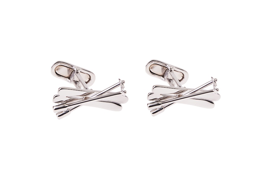 Rectangular cufflinks Skis and Poles silver Selezione Zanolli