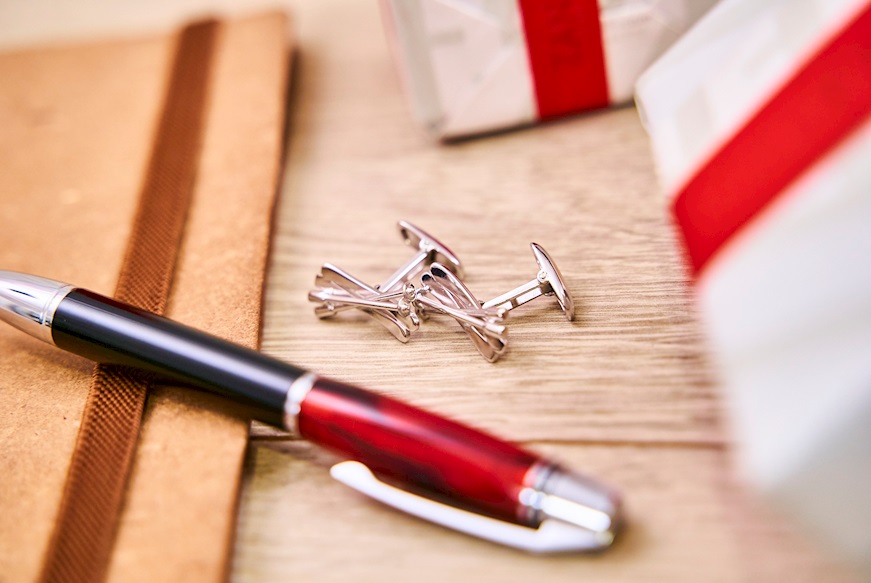 Rectangular cufflinks Skis and Poles silver Selezione Zanolli