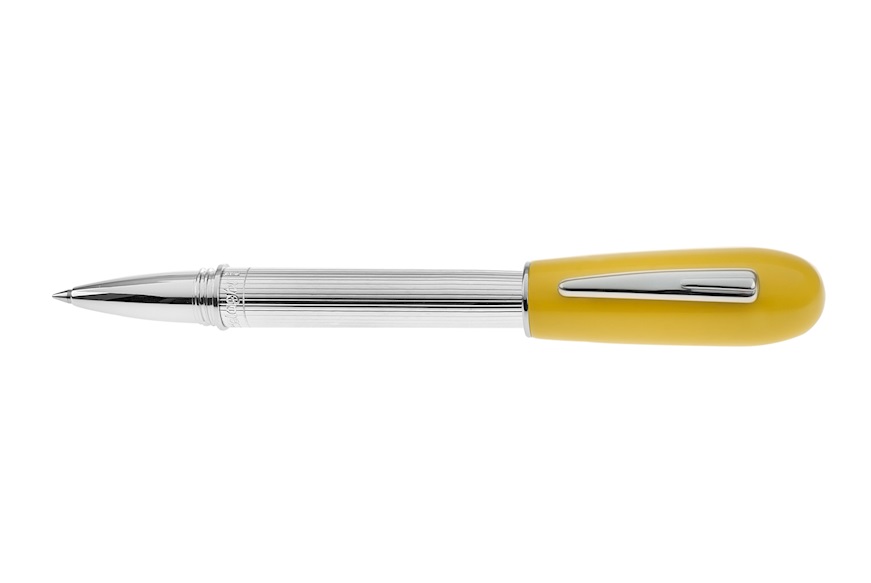 Roller pen silver striped yellow Settelaghi