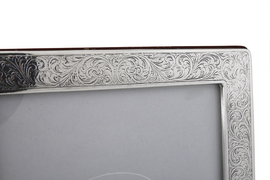 Picture frame silver with engraved band Selezione Zanolli