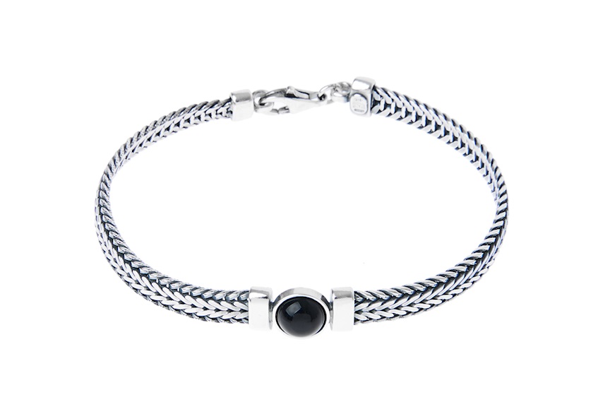 Bracelet Deep silver with black onyx Sovrani
