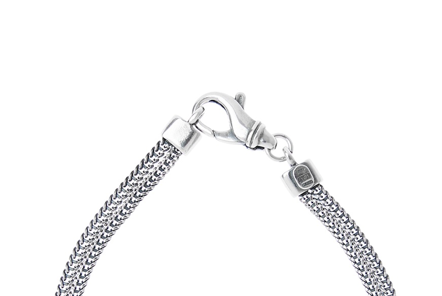 Bracciale Uomo Deep argento con treccia centrale Sovrani