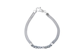 Bracciale uomo Deep argento con treccia centrale Sovrani