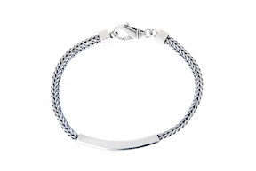 Bracciale uomo Deep argento con piastrina Sovrani