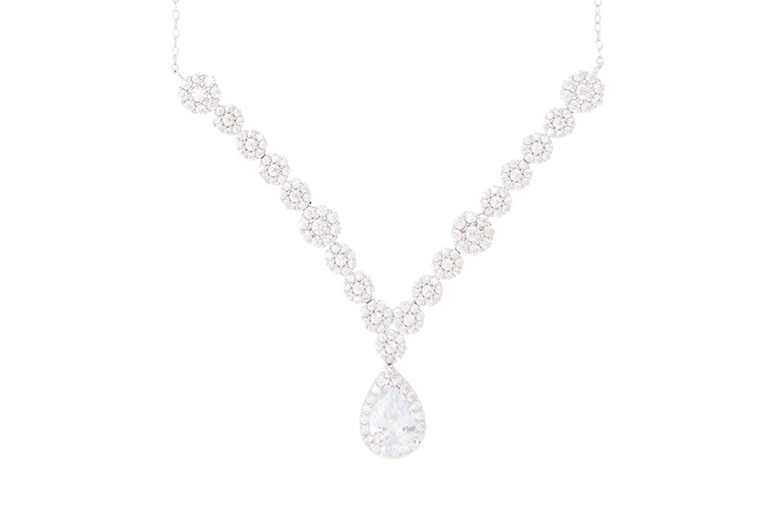 Necklace Luce silver with cubic zirconia Sovrani