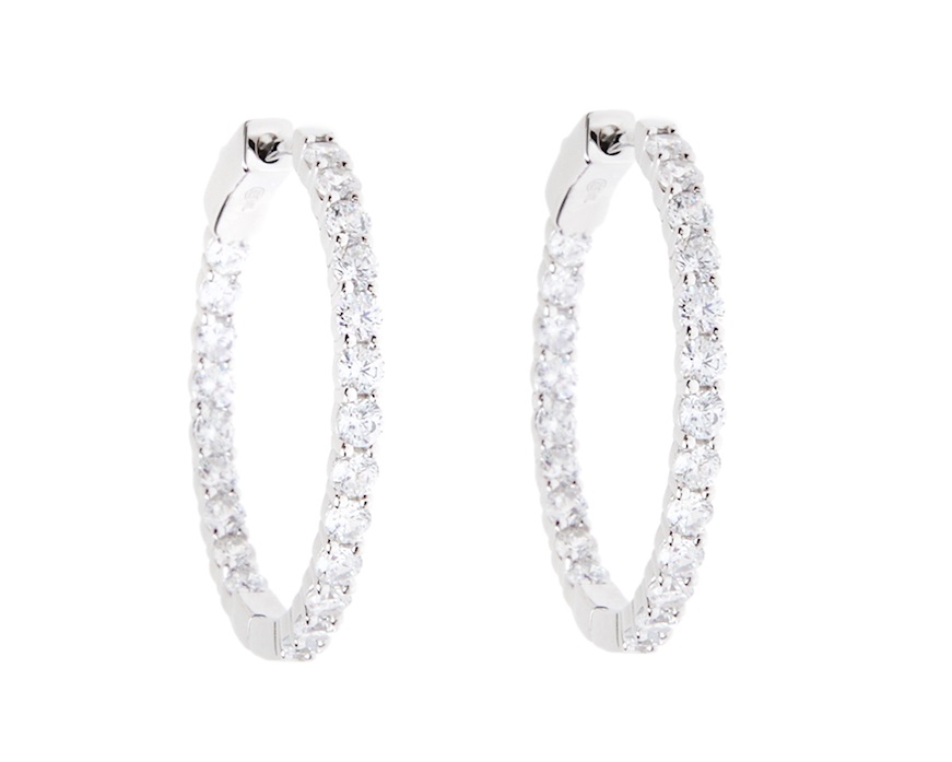 Orecchini a cerchio Luce argento con cubic zirconia Sovrani