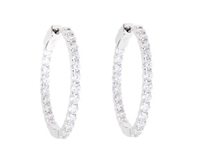 Orecchini a cerchio Luce argento con cubic zirconia Sovrani