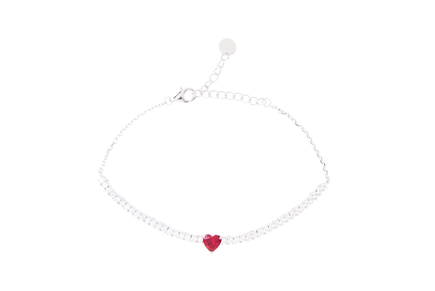 Bracelet Luce silver with cubic zirconia and ruby zircon Sovrani