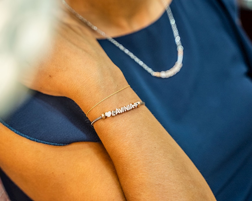 Ciondolo cuore Dancing Names argento con zirconi Sovrani