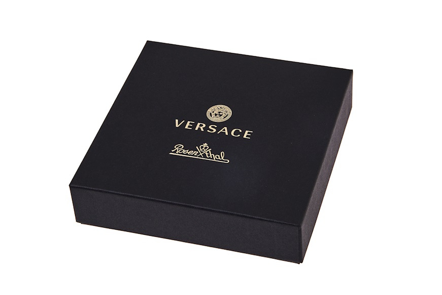 Square bowl Virtus Gala porcelain black Versace