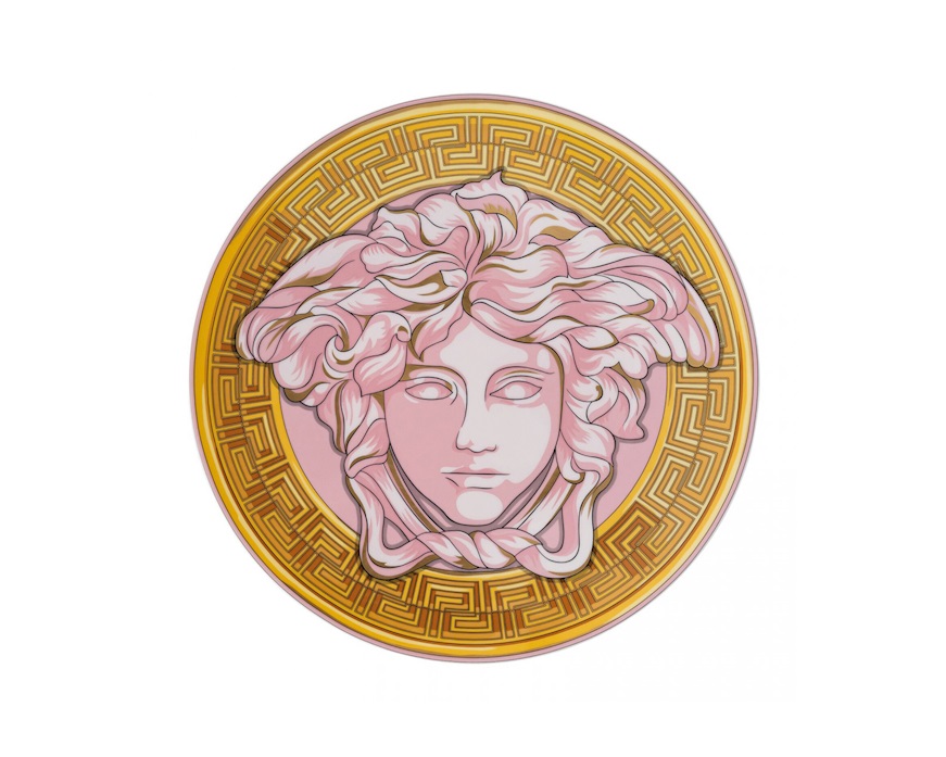 Piatto frutta Madusa Amplified porcellana rosa Versace